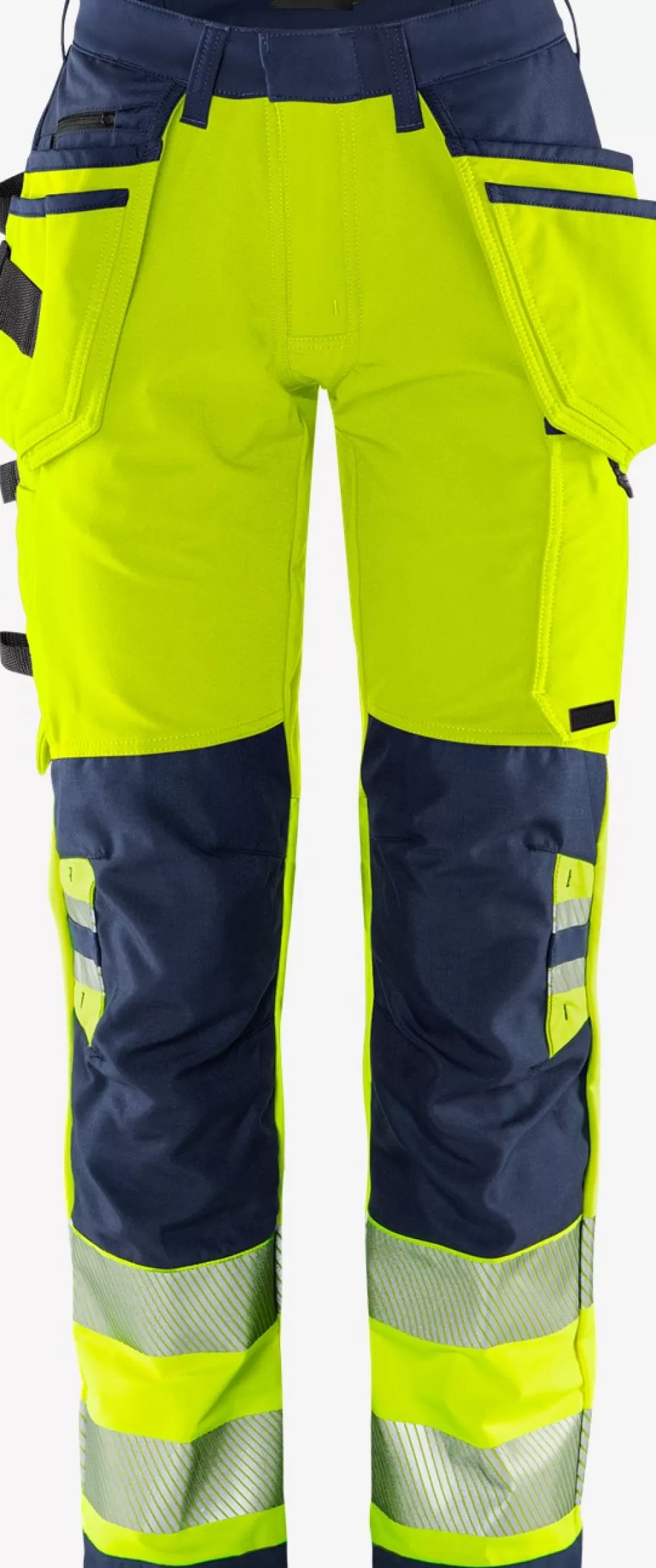 Damen Fristads Arbeitshosen | Warnschutz-Hosen<High Vis Green Handwerker Stretchhose Damen Kl. 2 2664 GSTP