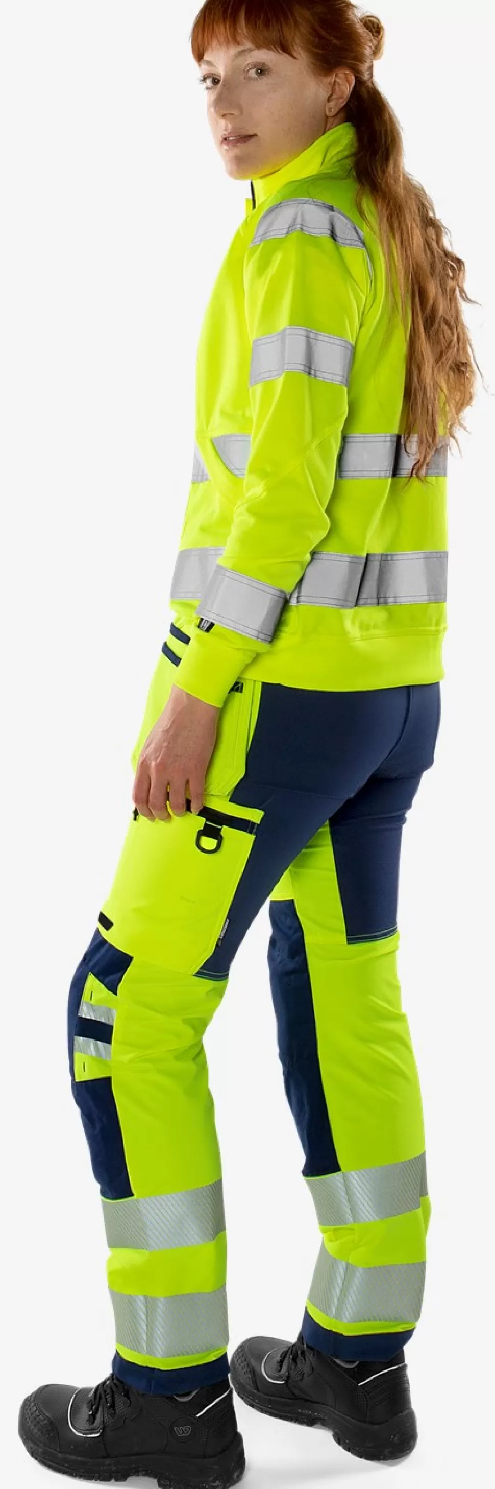 Damen Fristads Arbeitshosen | Warnschutz-Hosen<High Vis Green Handwerker Stretchhose Damen Kl. 2 2664 GSTP