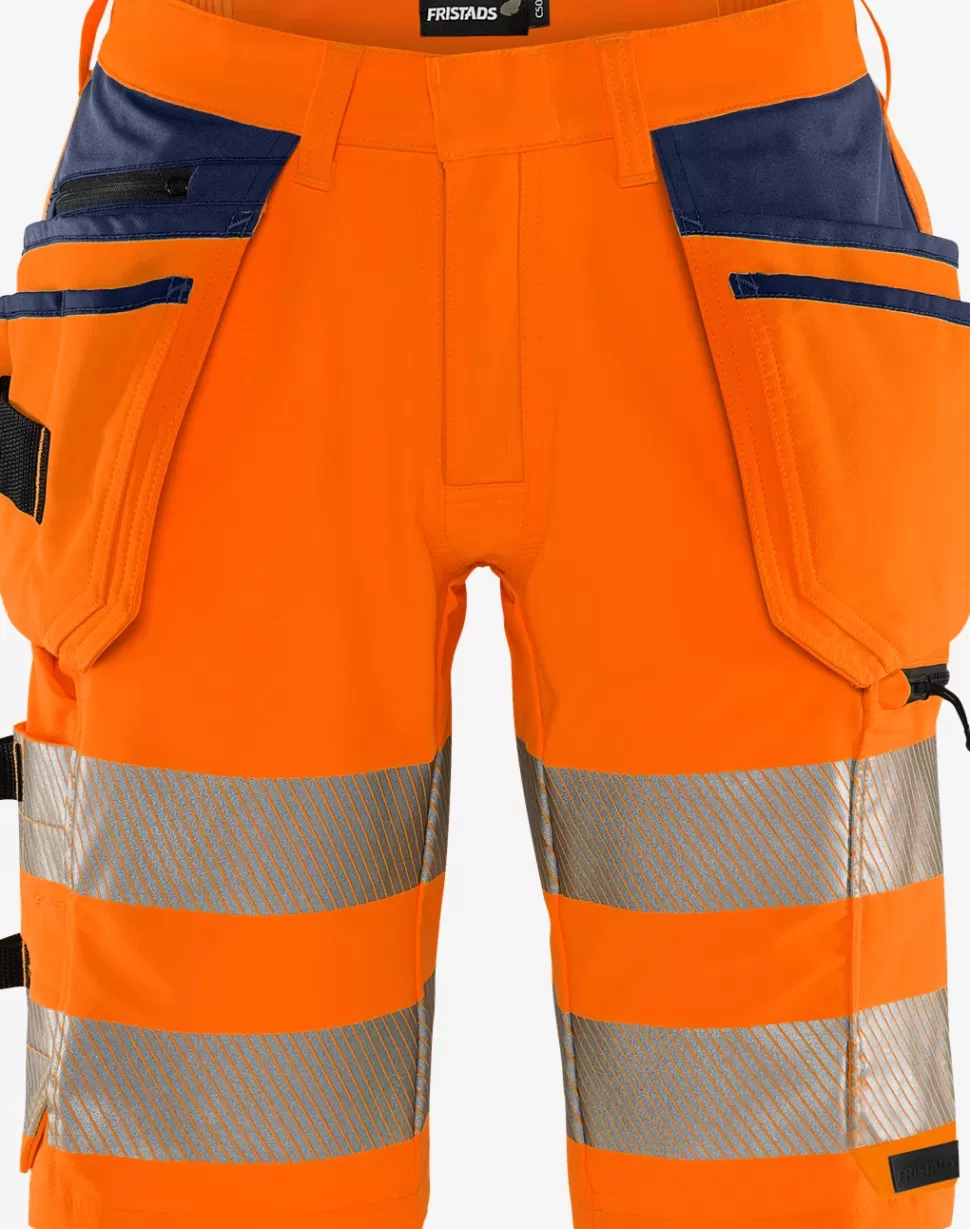 Fristads Arbeitsshorts<High Vis Green Handwerker Stretch-Shorts Kl. 2 2646 GSTP