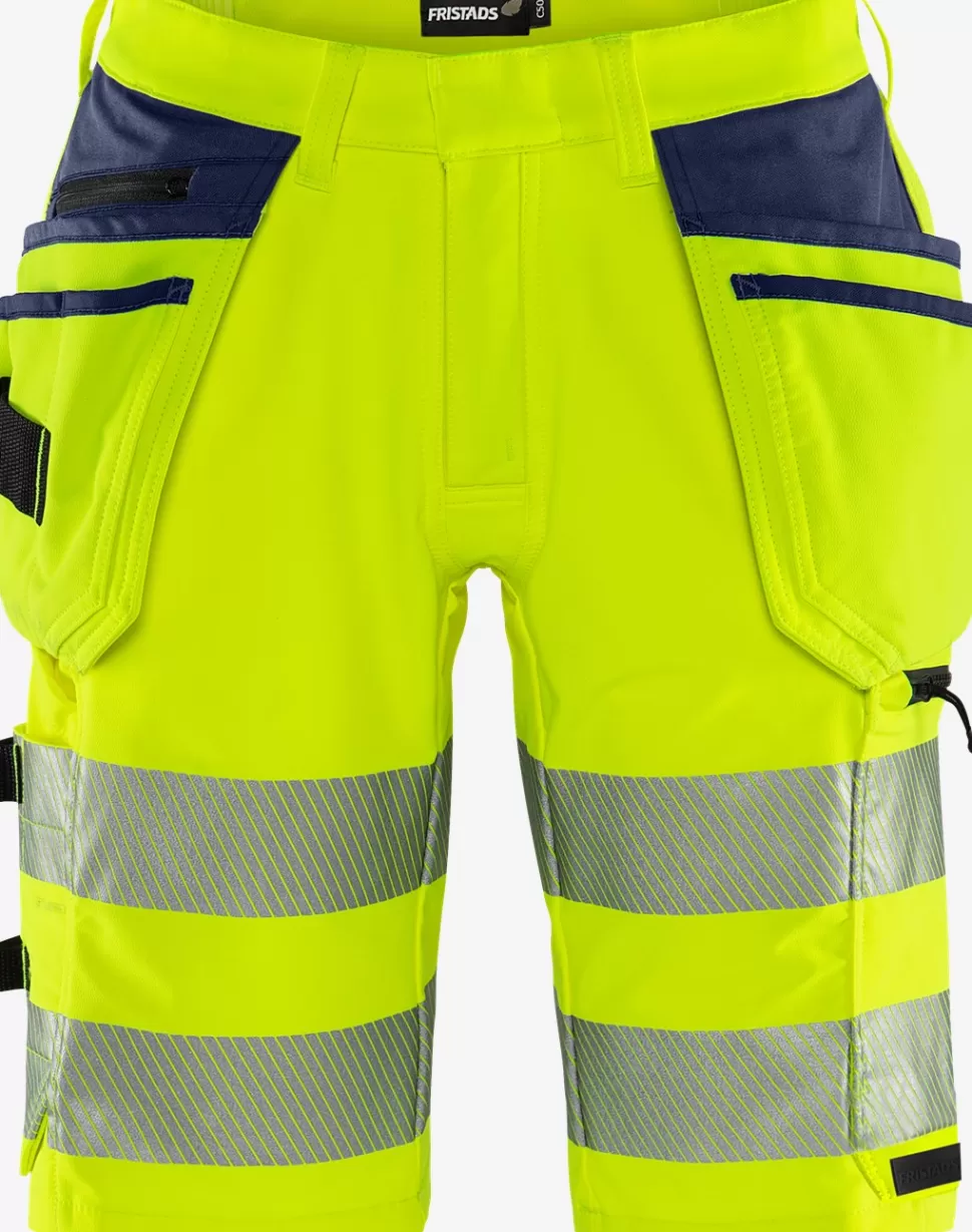 Fristads Arbeitsshorts<High Vis Green Handwerker Stretch-Shorts Kl. 2 2646 GSTP