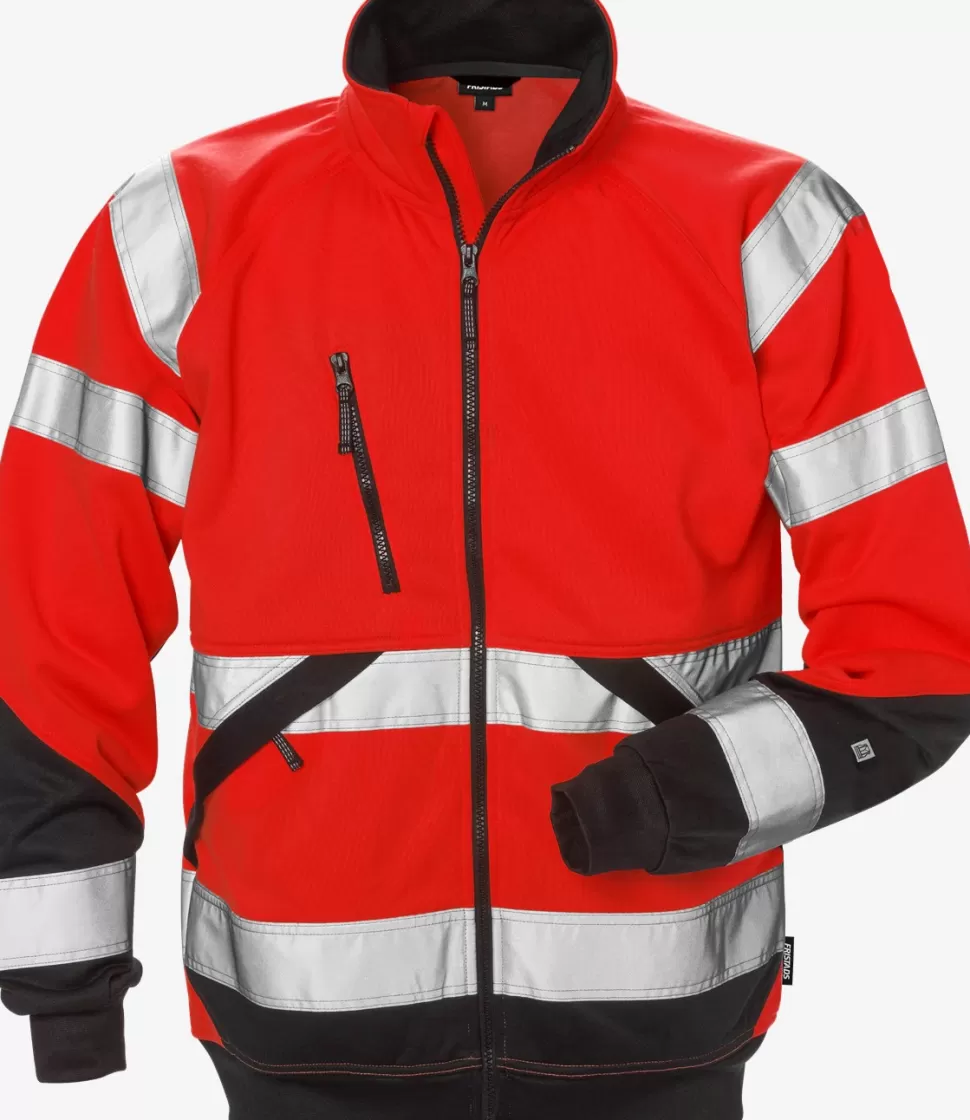 Herren Fristads Sweatshirts | Sweatshirts<High Vis Sweatjacke Kl. 3 7426 SHV