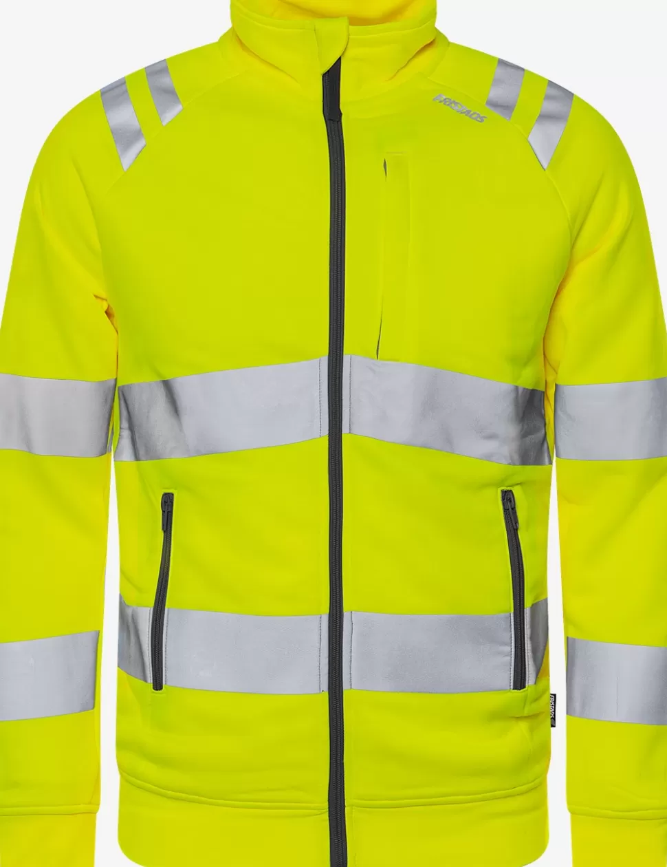 Herren Fristads Sweatshirts | Sweatshirts<High Vis Sweatjacke Kl. 3 7863 GPSW